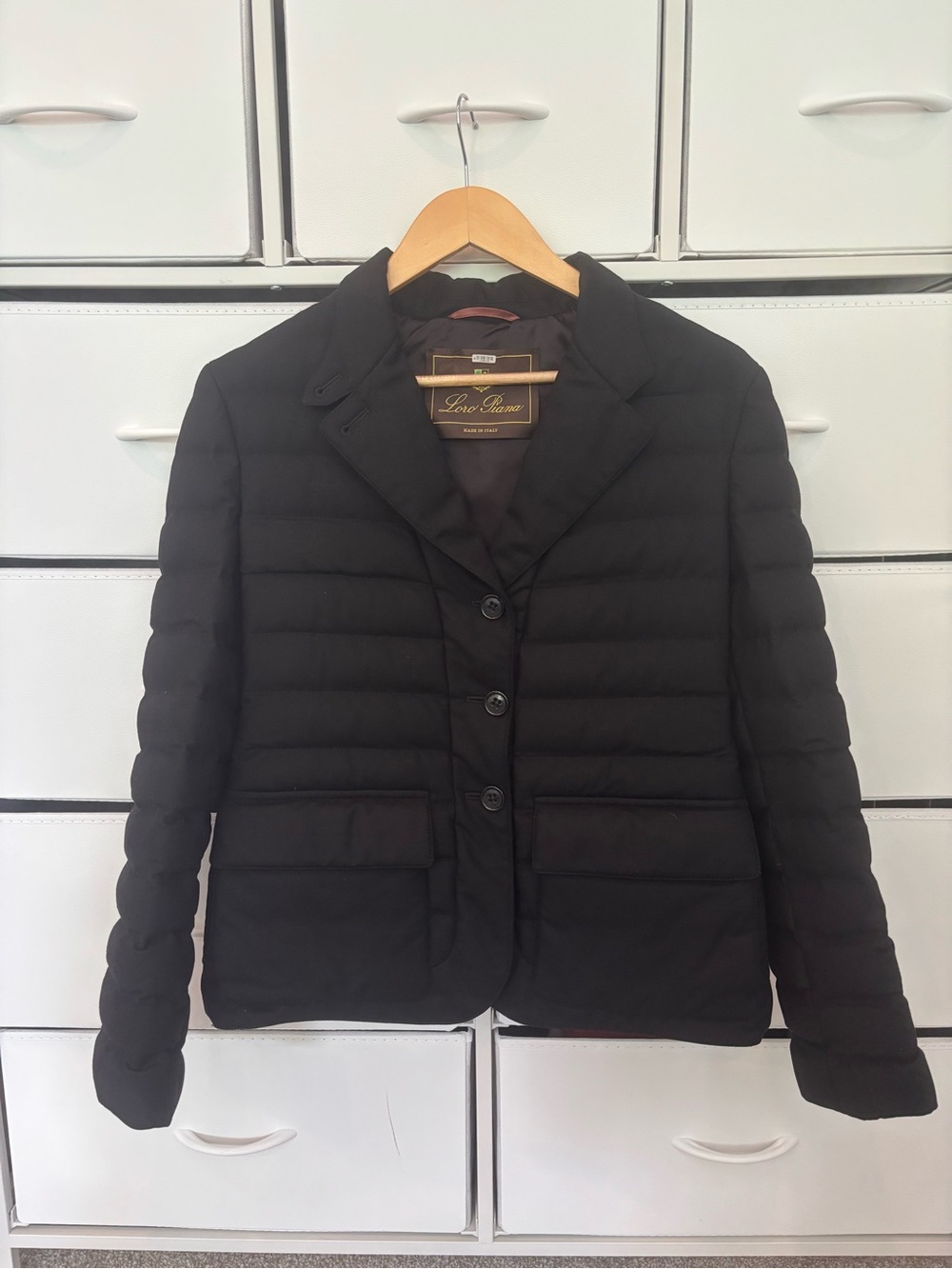 Loro Piana Black Quilted Puffer Blazer - Cashmere Goose Down Immaculate Conditi